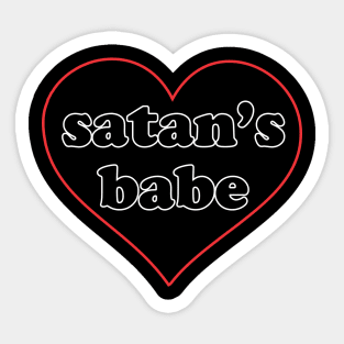 Funny Vintage Satan's Babe Retro Valentine Aesthetic Streetwear Sticker